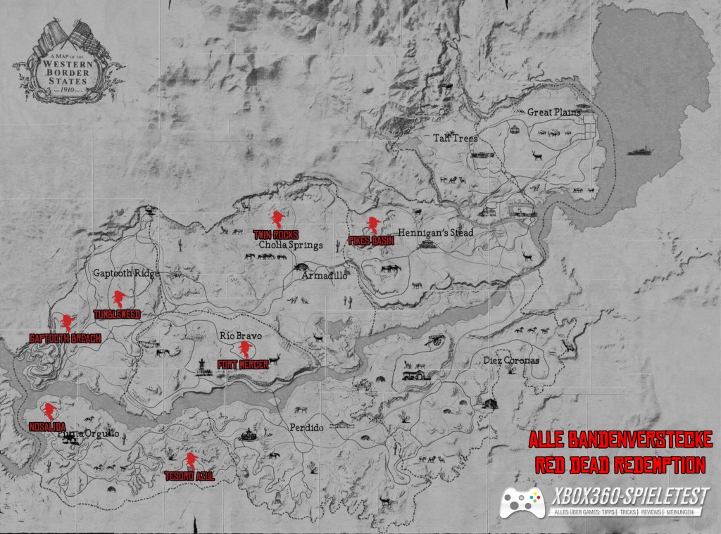 Red Dead Redemption Guide: Alle Orte, Bandenverstecke, Tiere